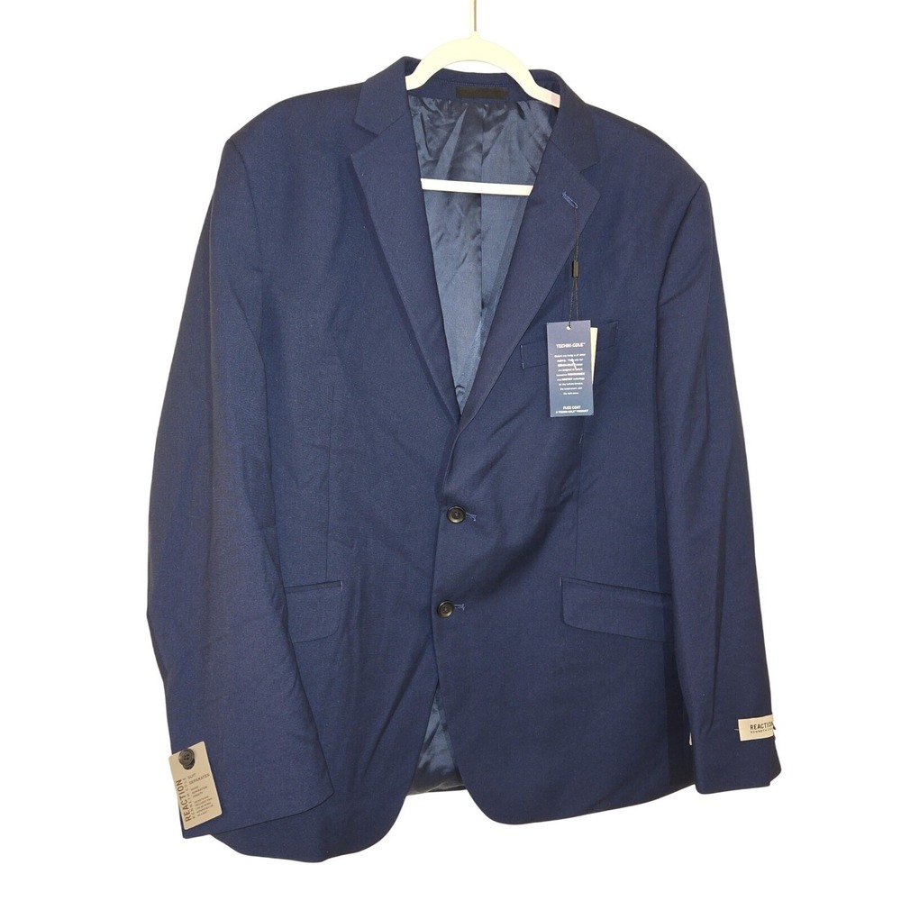 Kenneth Cole Reaction Mens Techni-Cole Flex Blazer Navy Blue 46R CLOO1-FRZ2006